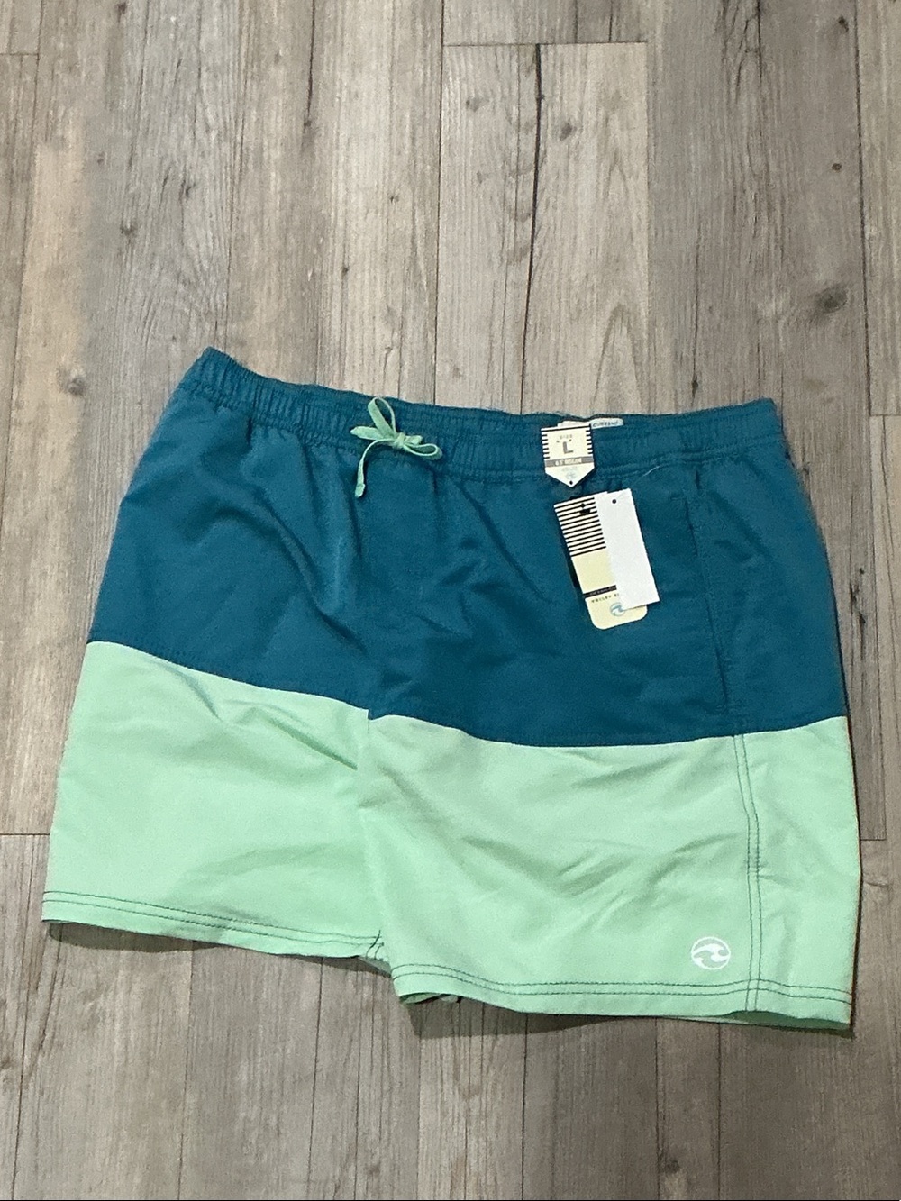 Ocean Current Men’s Teal & Mint Colorblock Swim Trunks